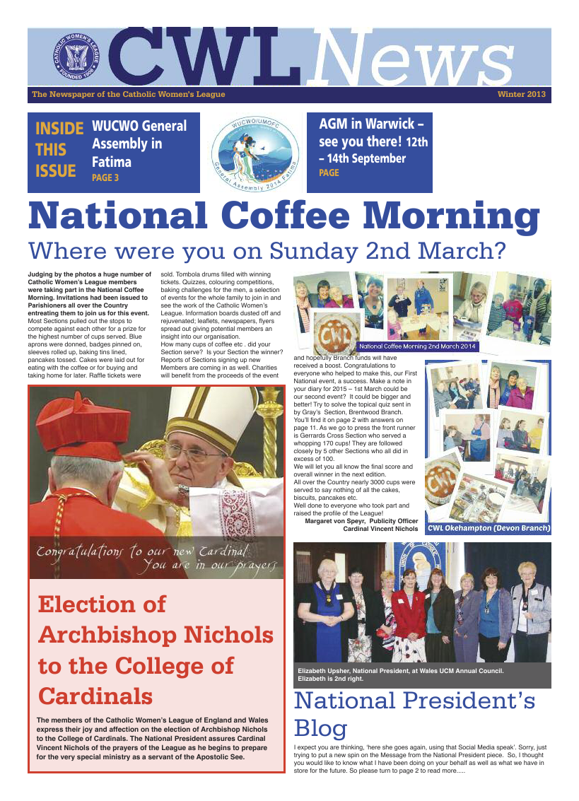 Spring 2014 edition of the CWL News