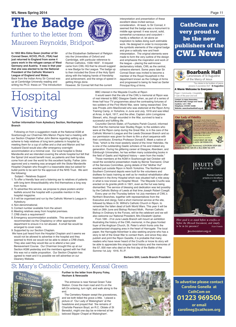 Spring 2014 edition of the CWL News