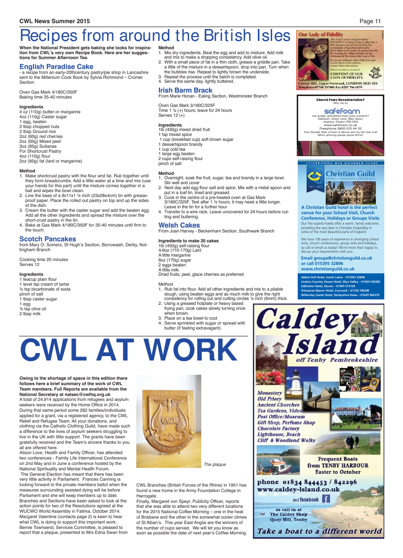 Summer 2015 edition of the CWL News