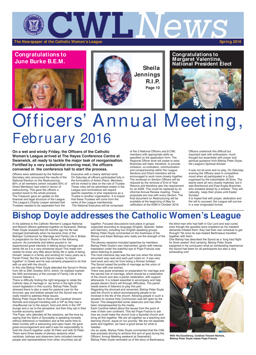 Spring 2016 edition of the CWL News - Page 