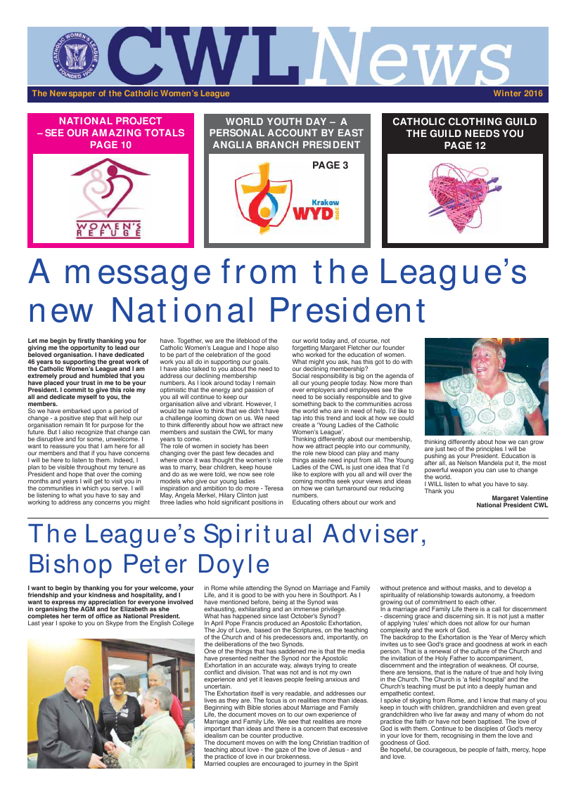 Winter 2016 edition of the CWL News - Page 