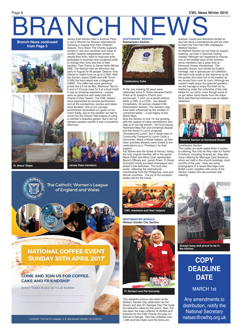 Winter 2016 edition of the CWL News - Page 