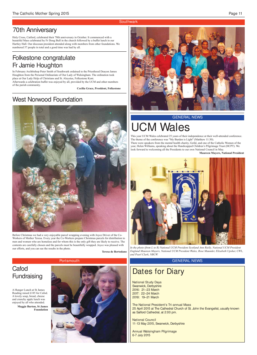 Spring 2015 edition of the Catholic Mother (UCM)