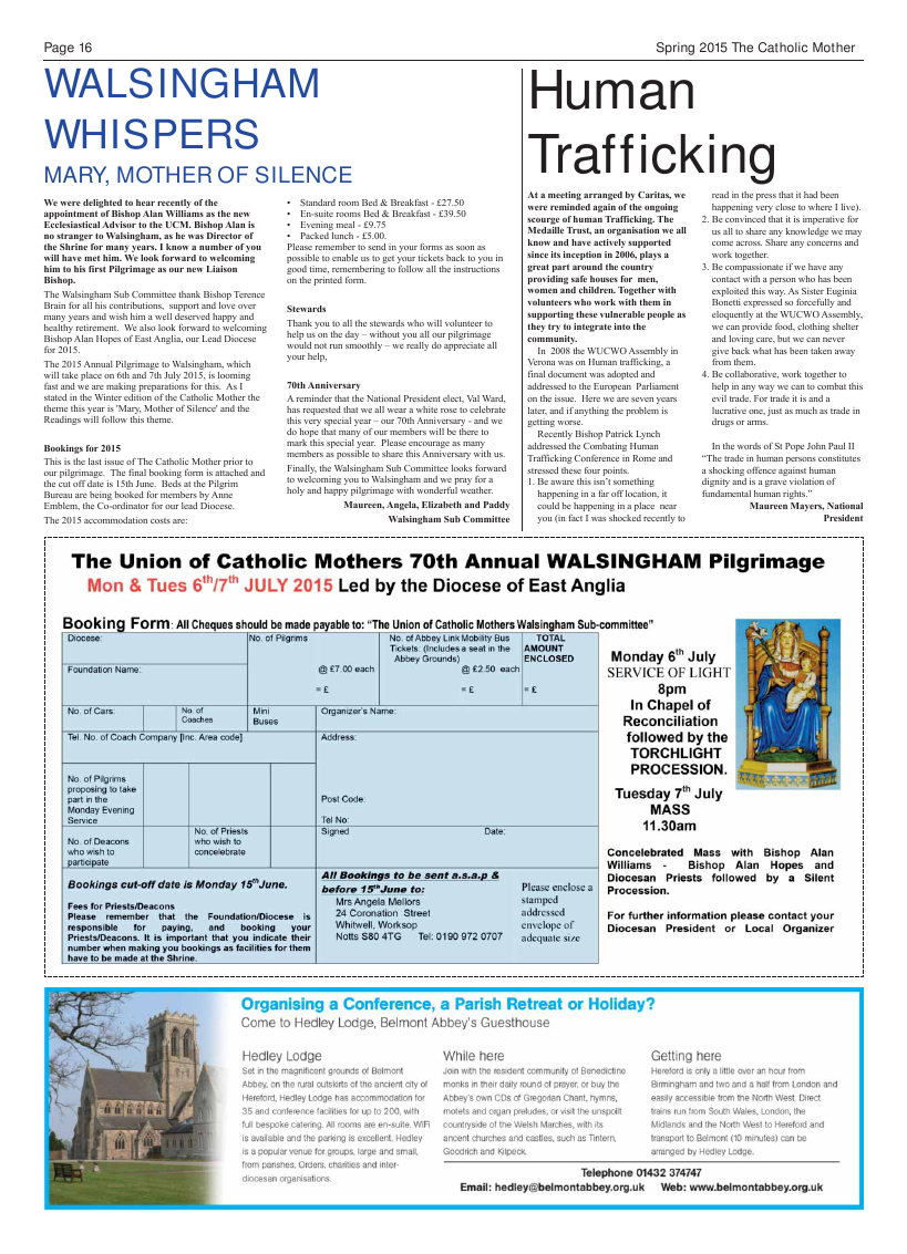 Spring 2015 edition of the Catholic Mother (UCM)