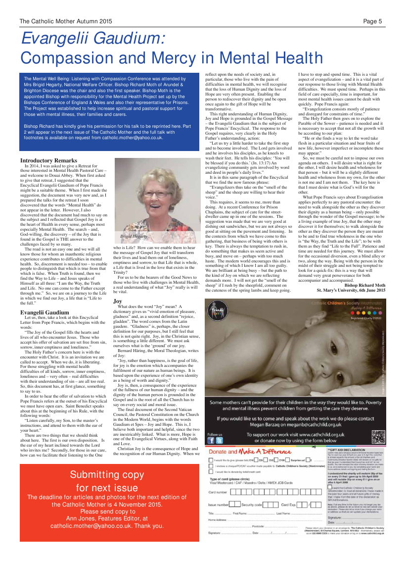 Autumn 2015 edition of the Catholic Mother (UCM)