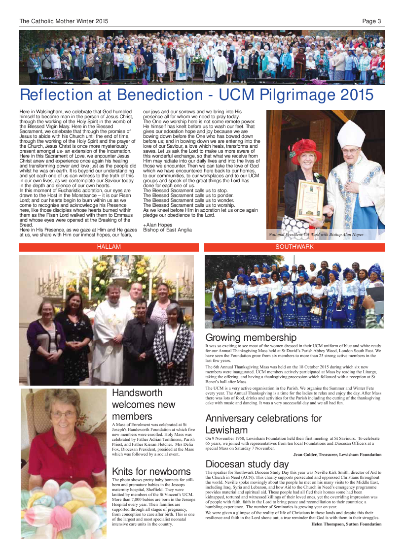 Christmas 2015 edition of the Catholic Mother (UCM)