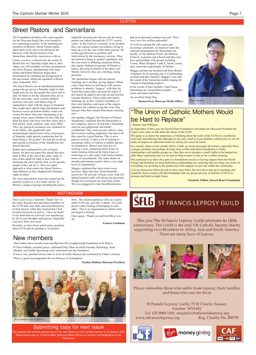 Christmas 2015 edition of the Catholic Mother (UCM)