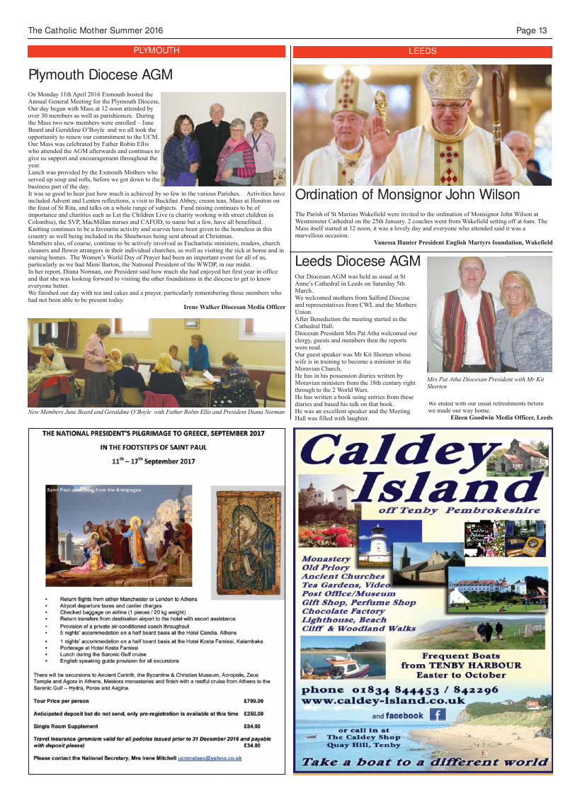 Summer 2016 edition of the Catholic Mother (UCM) - Page 