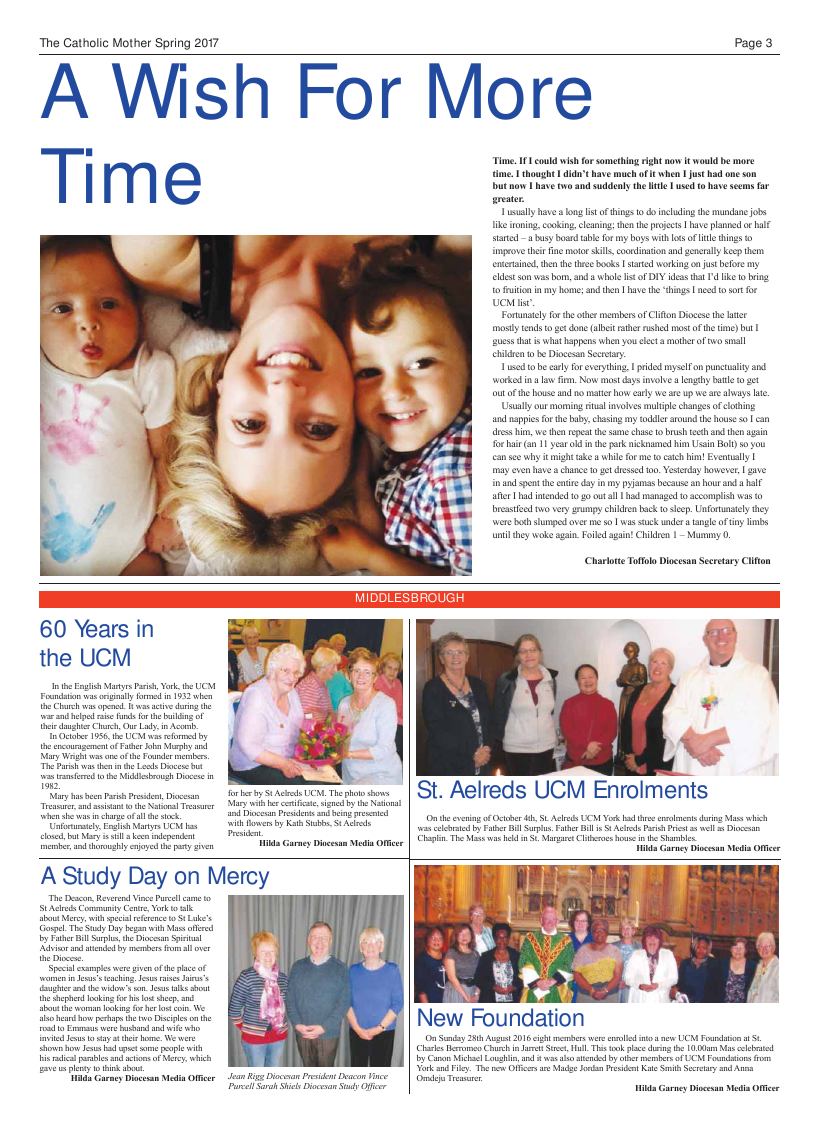 Spring 2017 edition of the Catholic Mother (UCM) - Page 