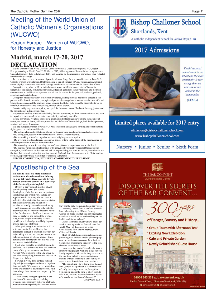 Summer 2017 edition of the Catholic Mother (UCM) - Page 