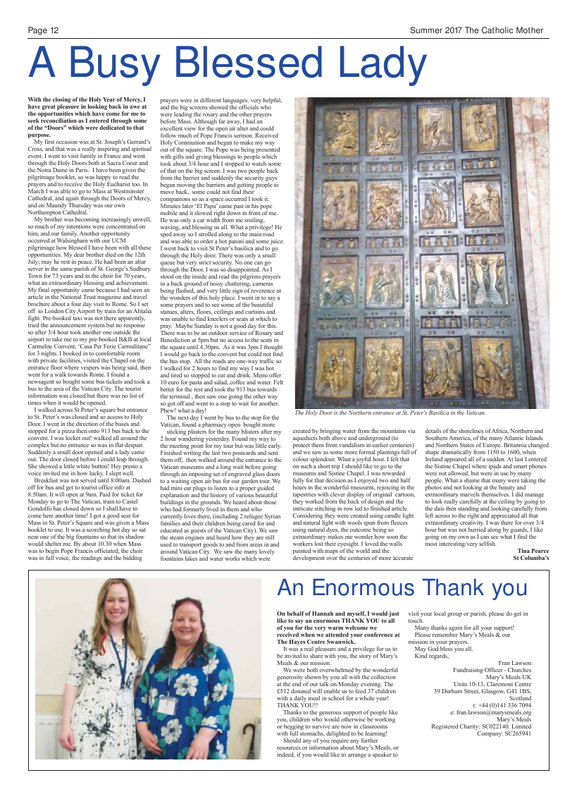 Summer 2017 edition of the Catholic Mother (UCM) - Page 