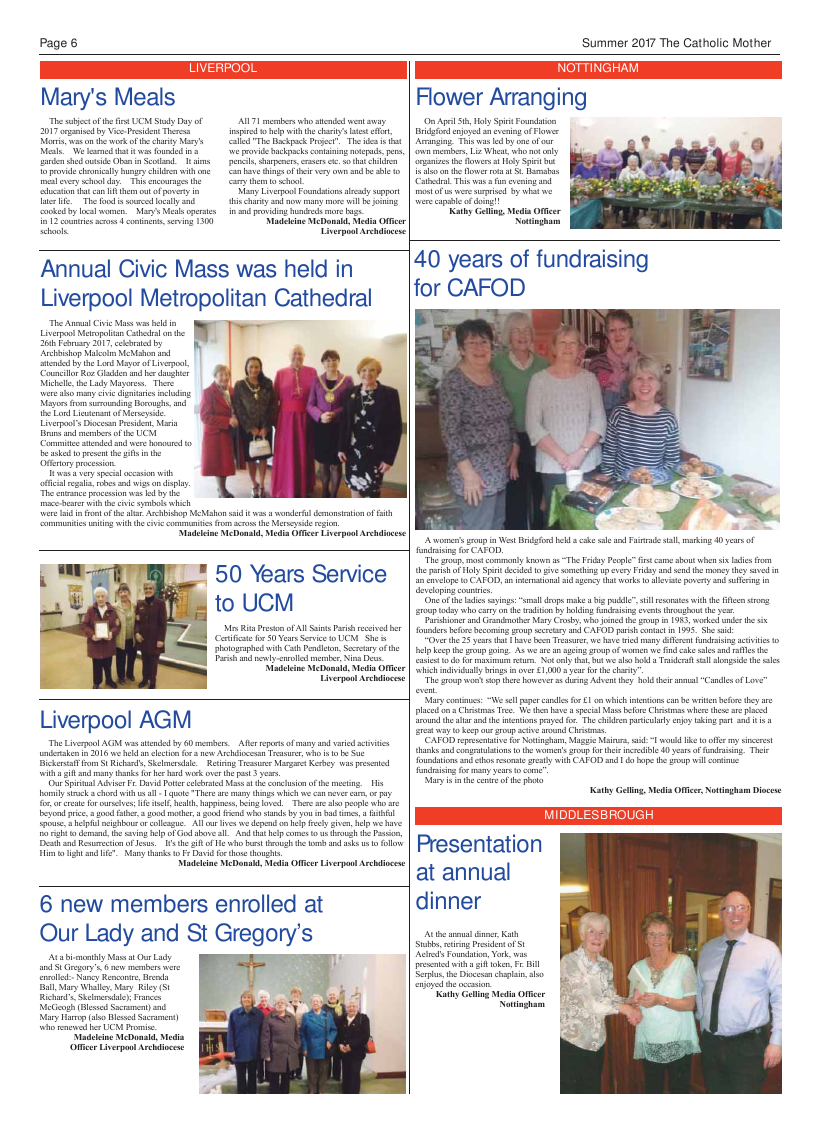 Summer 2017 edition of the Catholic Mother (UCM) - Page 