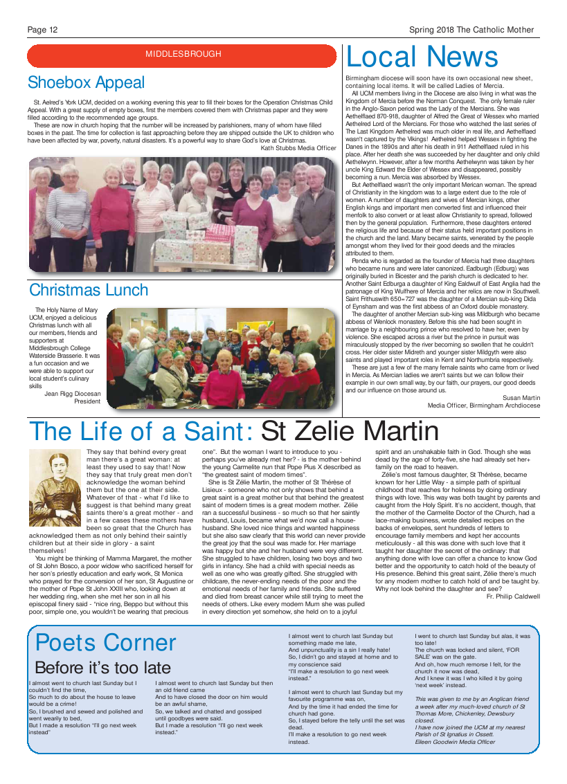 Spring 2018 edition of the Catholic Mother (UCM) - Page 