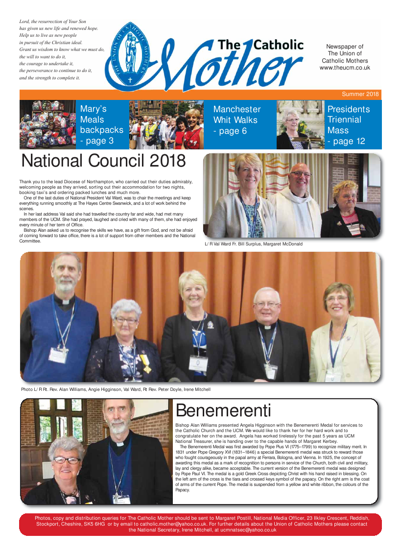 Summer 2018 edition of the Catholic Mother (UCM) - Page 