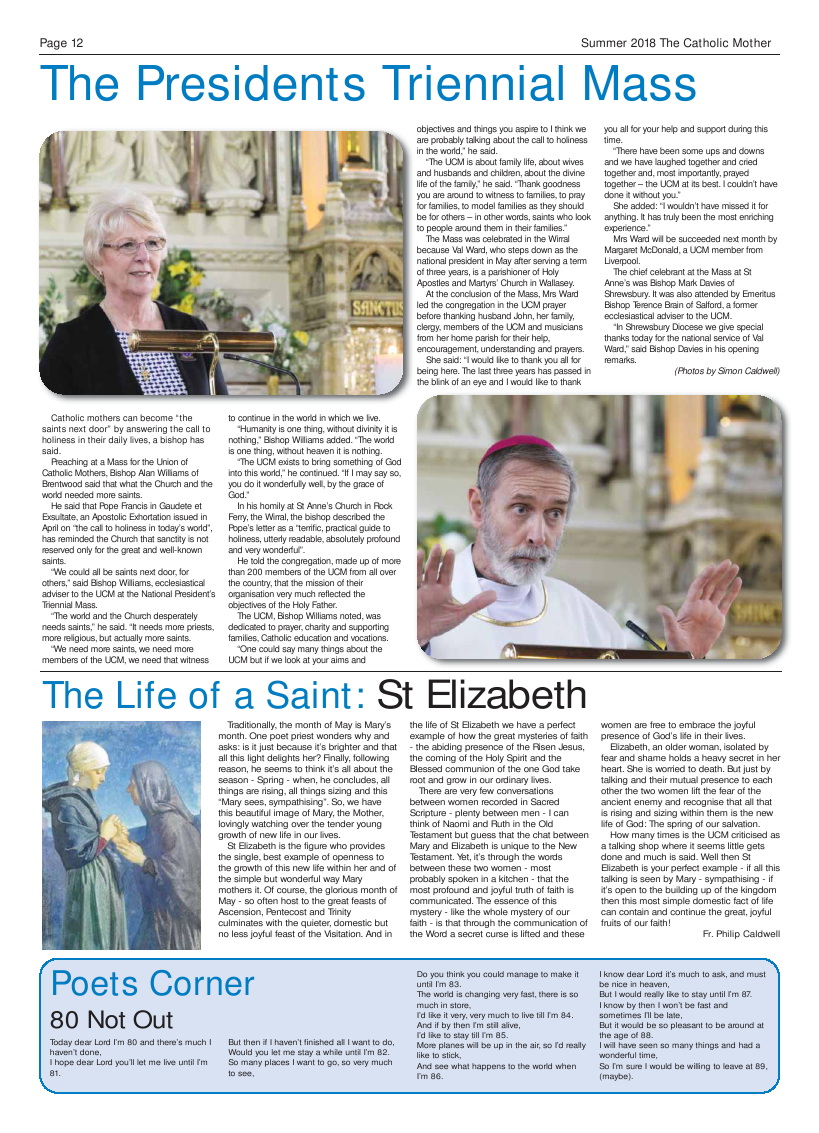 Summer 2018 edition of the Catholic Mother (UCM) - Page 