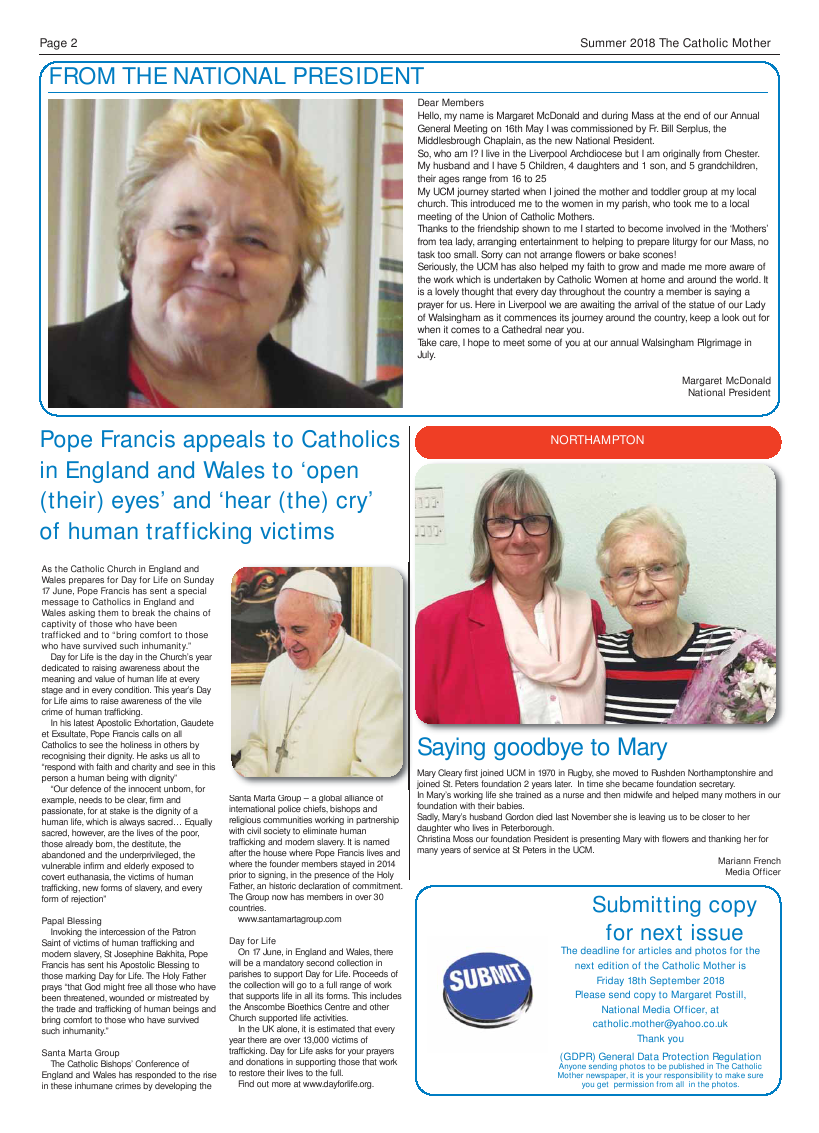 Summer 2018 edition of the Catholic Mother (UCM) - Page 