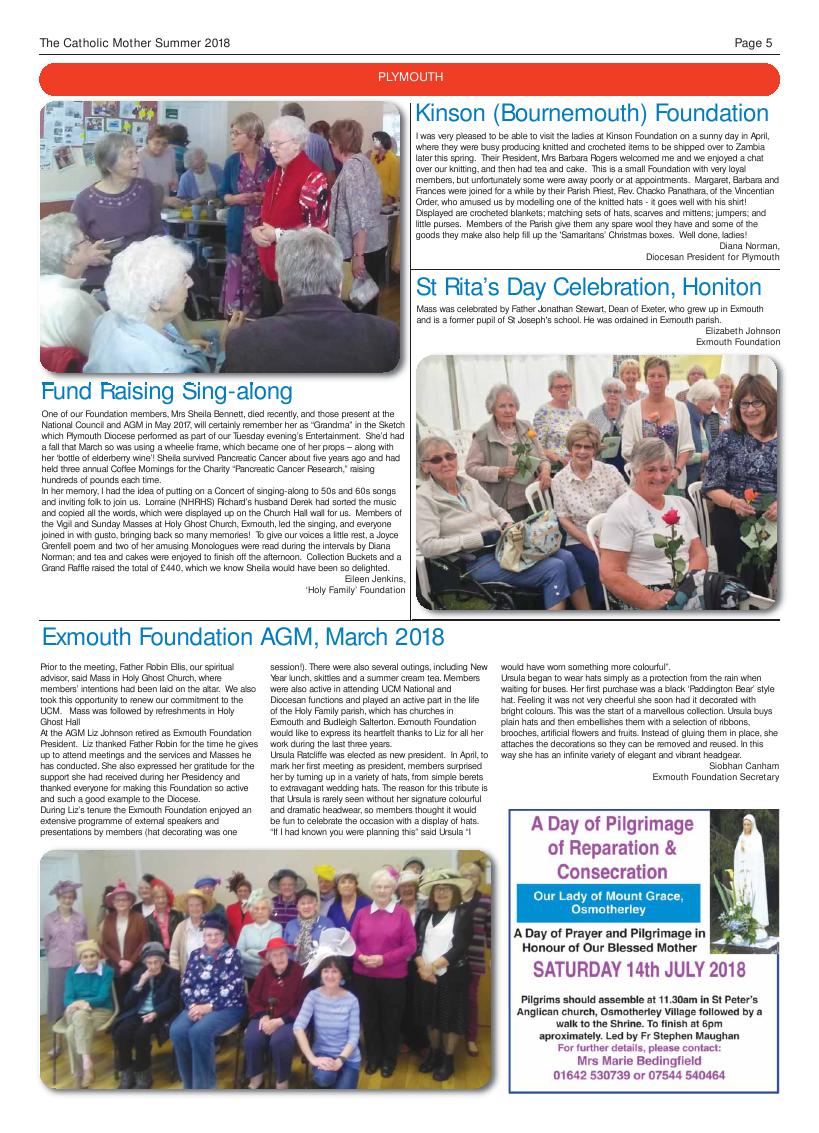 Summer 2018 edition of the Catholic Mother (UCM) - Page 