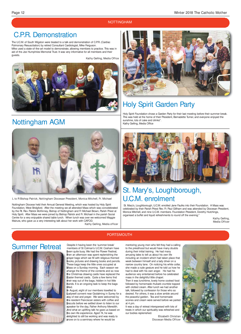 Winter 2018 edition of the Catholic Mother (UCM) - Page 