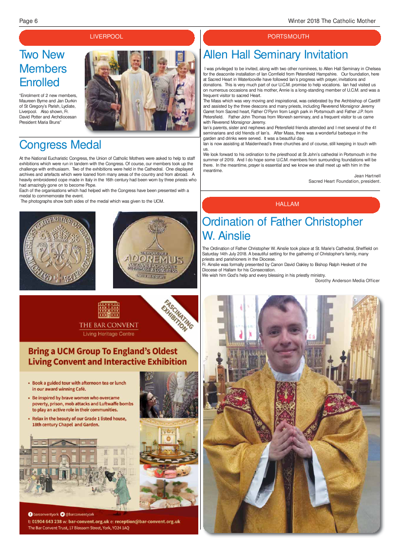 Winter 2018 edition of the Catholic Mother (UCM) - Page 