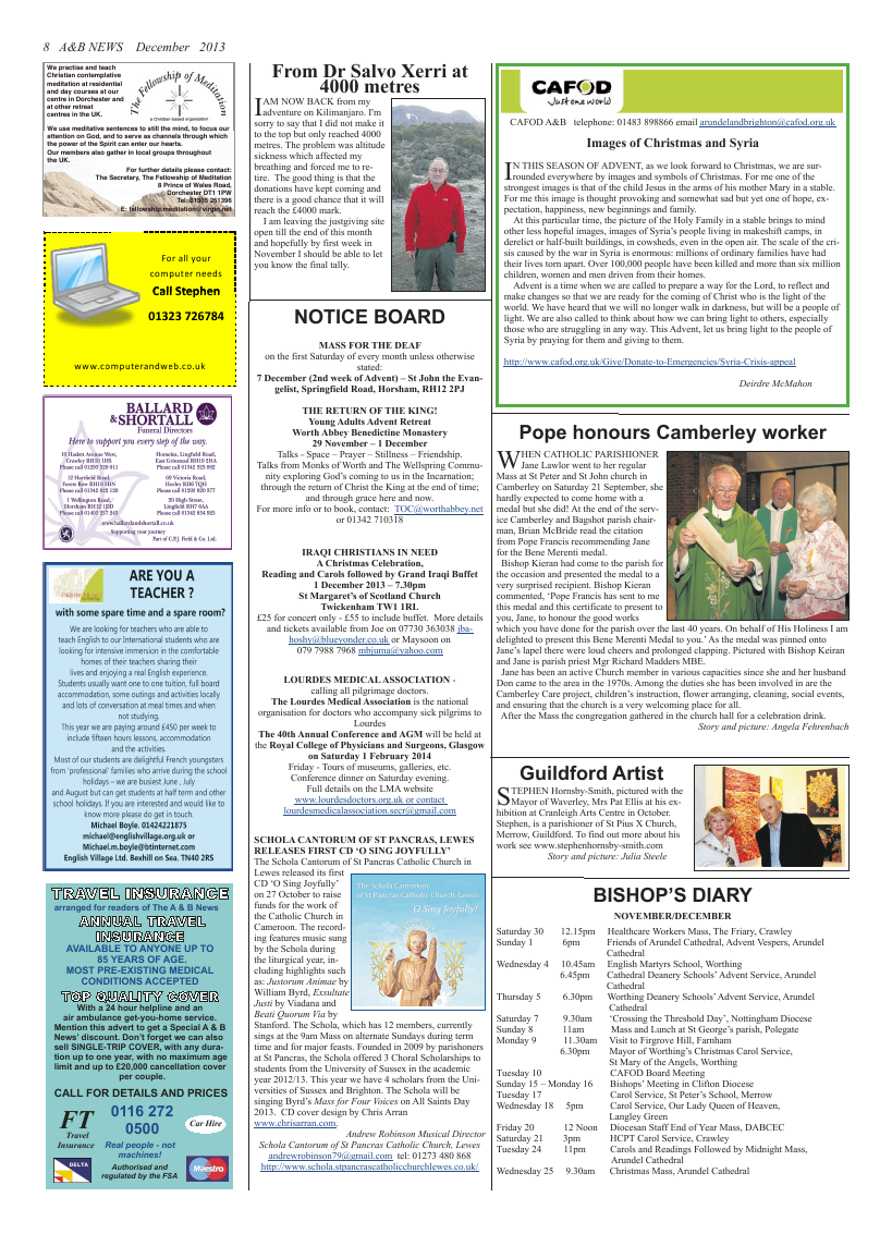 Dec 2013 edition of the A & B News