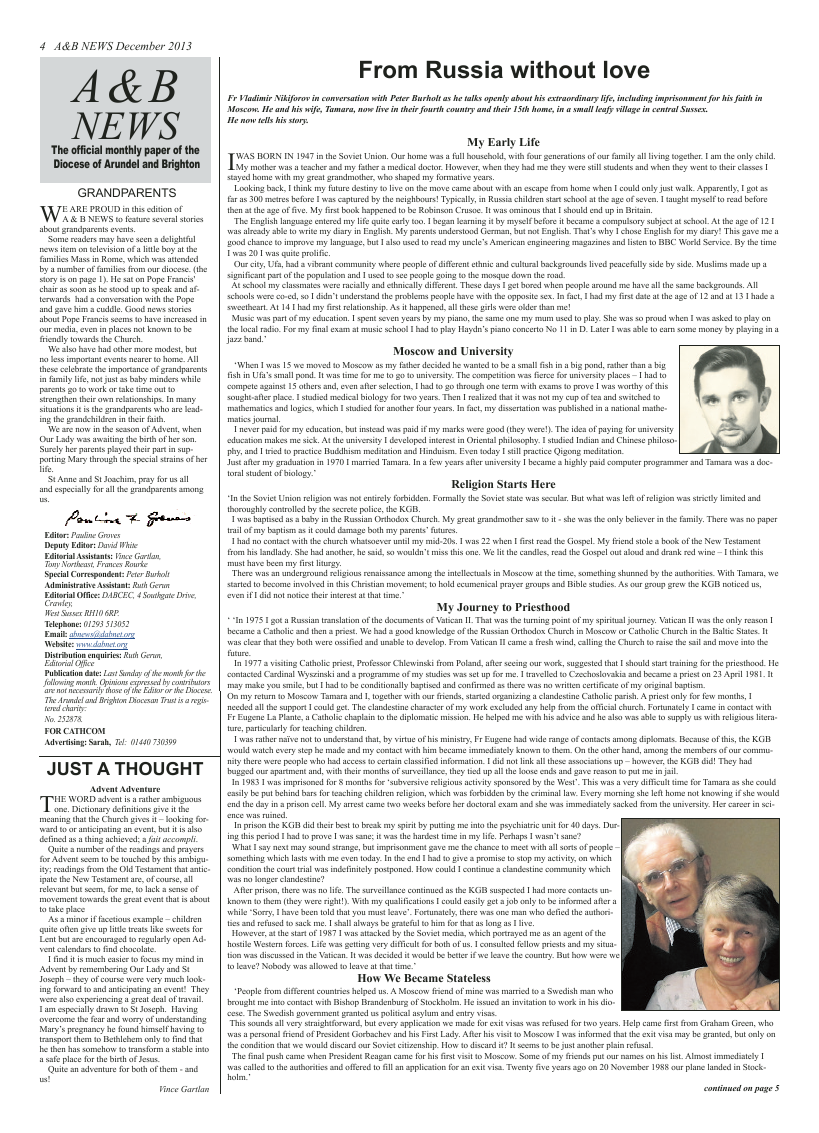 Dec 2013 edition of the A & B News