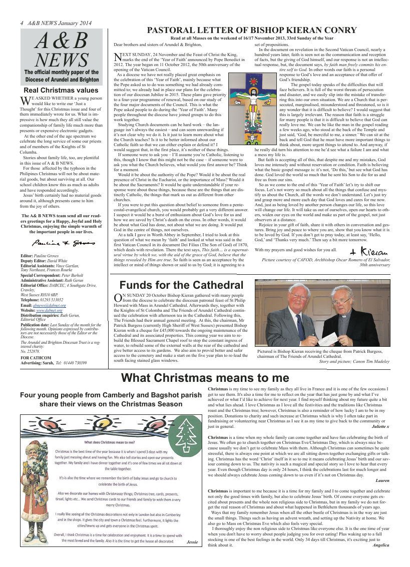 Jan 2014 edition of the A & B News