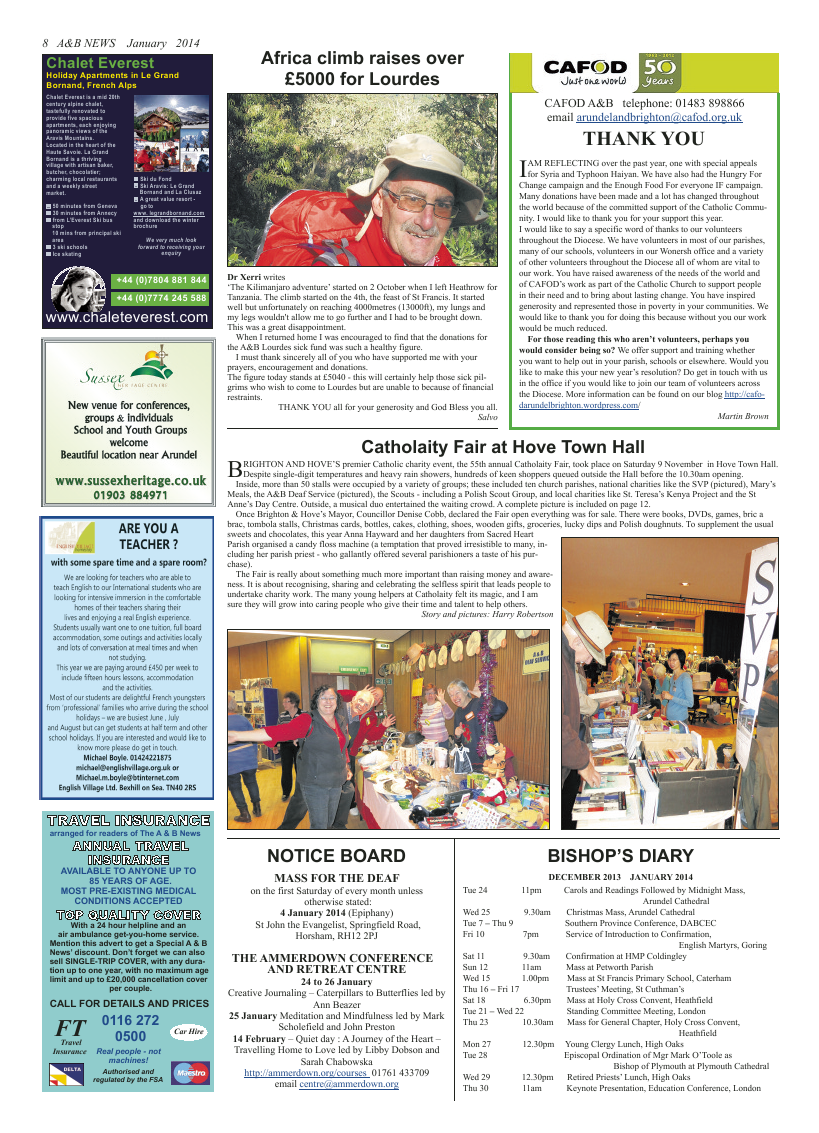 Jan 2014 edition of the A & B News