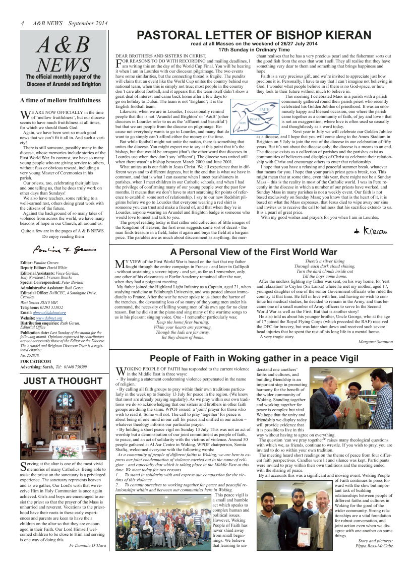 Sept 2014 edition of the A & B News