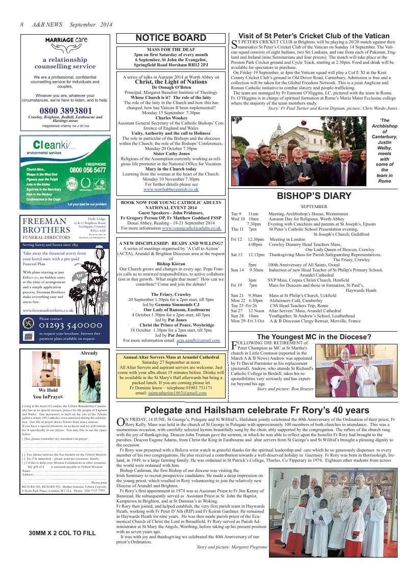 Sept 2014 edition of the A & B News