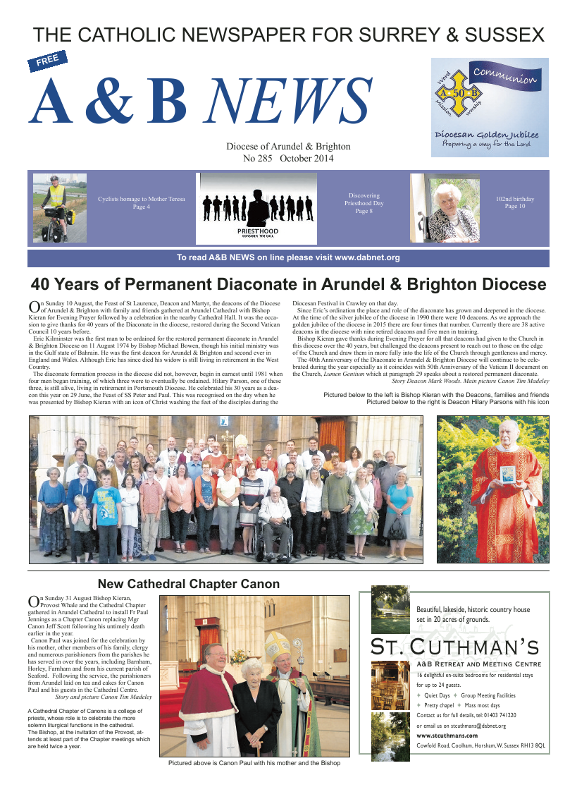 Oct 2014 edition of the A & B News