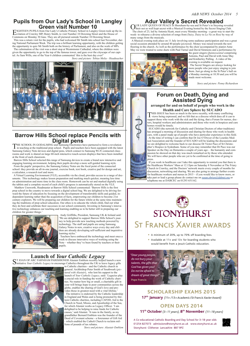 Oct 2014 edition of the A & B News