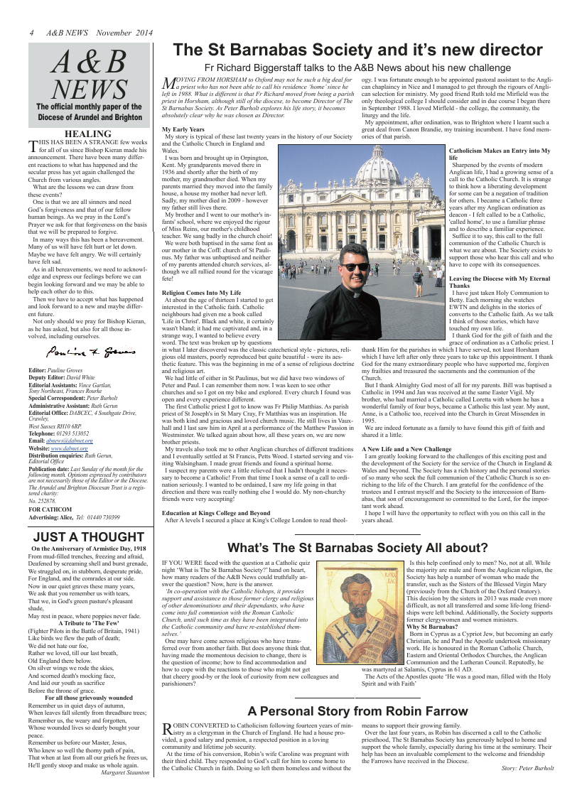 Nov 2014 edition of the A & B News