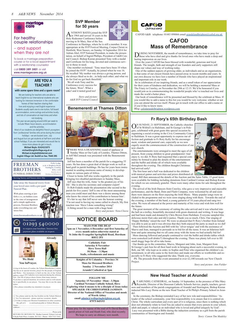 Nov 2014 edition of the A & B News