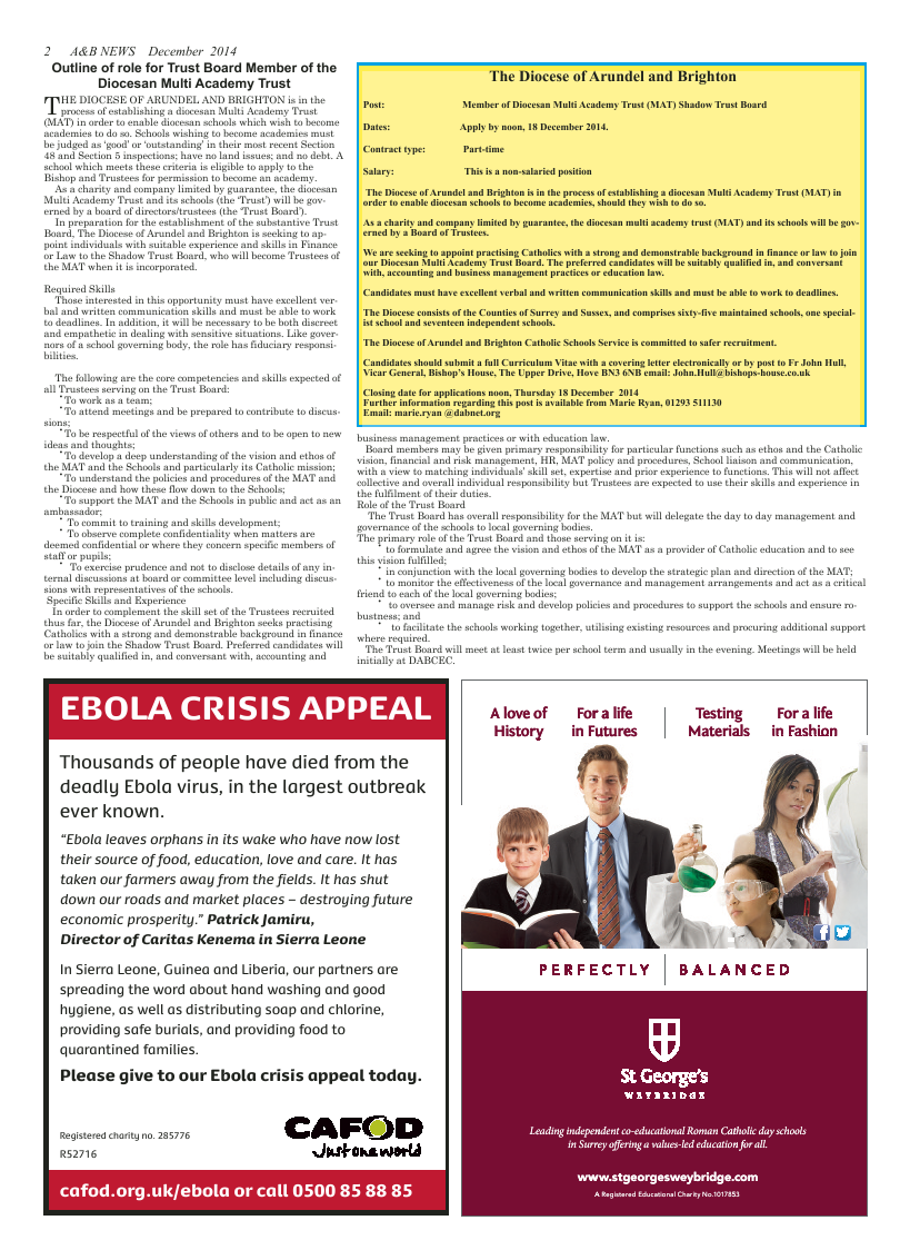 Dec 2014 edition of the A & B News