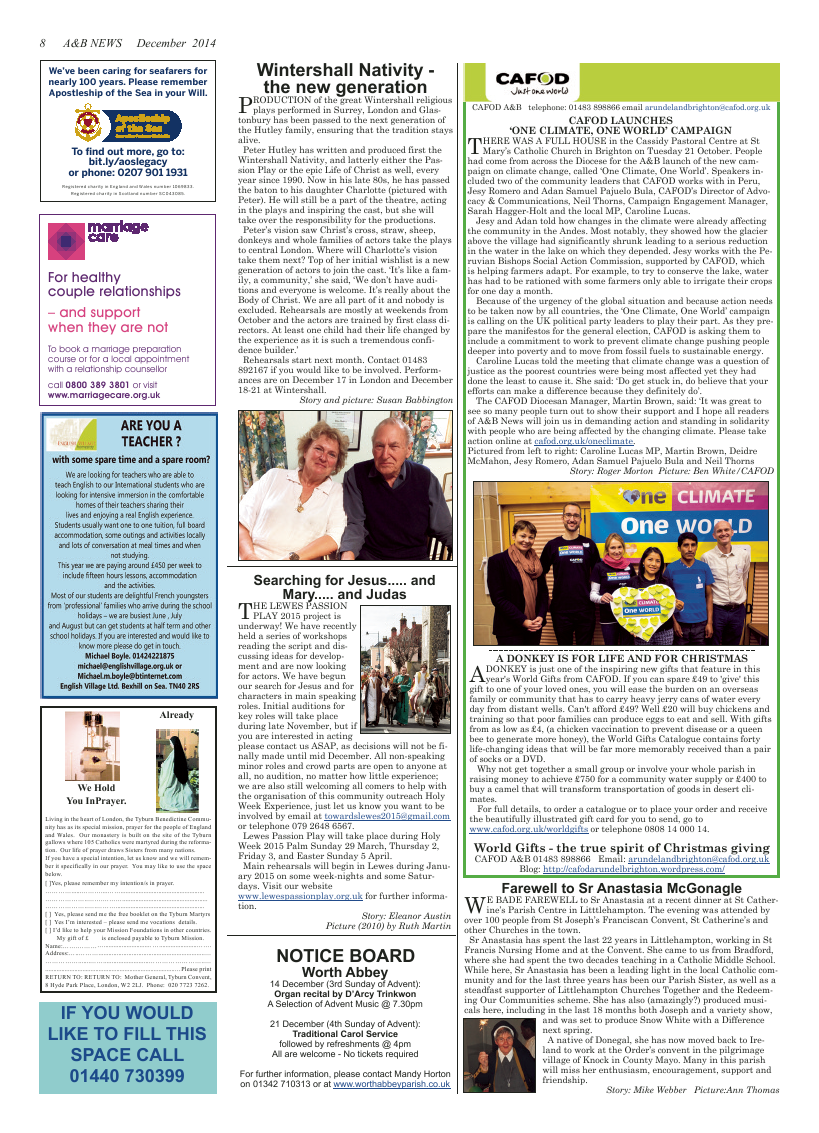 Dec 2014 edition of the A & B News