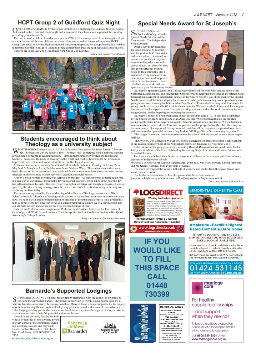 Jan 2015 edition of the A & B News