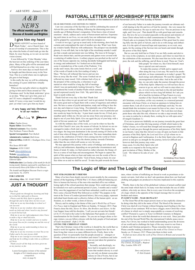 Jan 2015 edition of the A & B News