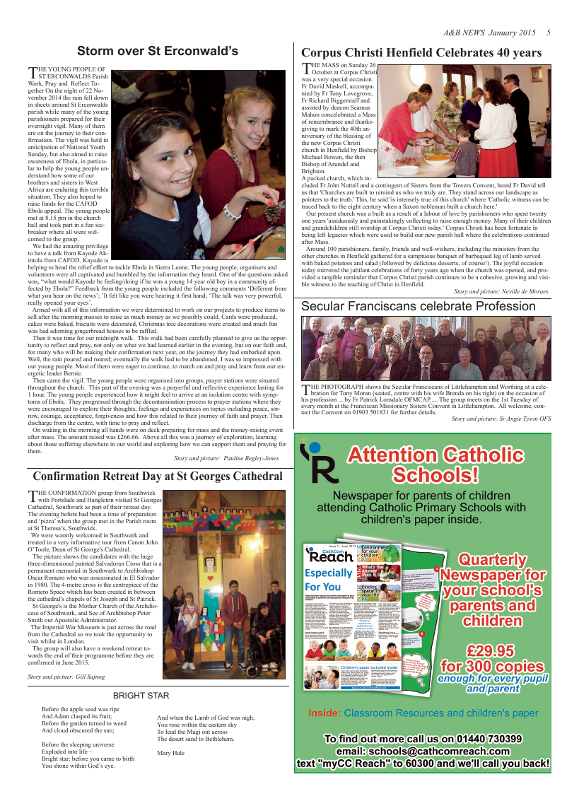 Jan 2015 edition of the A & B News