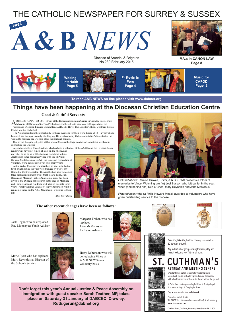 Feb 2015 edition of the A & B News