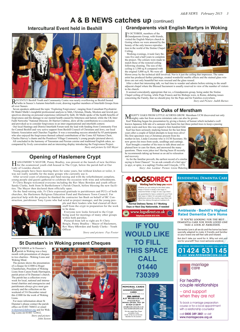 Feb 2015 edition of the A & B News