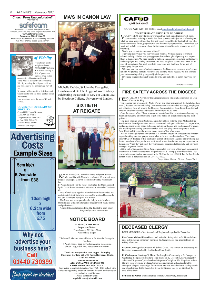 Feb 2015 edition of the A & B News