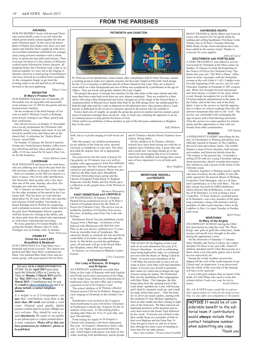 Mar 2015 edition of the A & B News