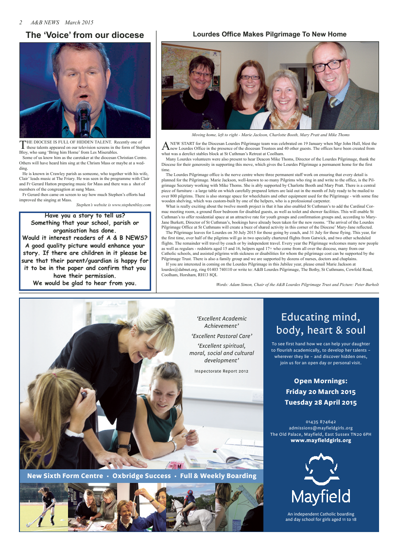 Mar 2015 edition of the A & B News