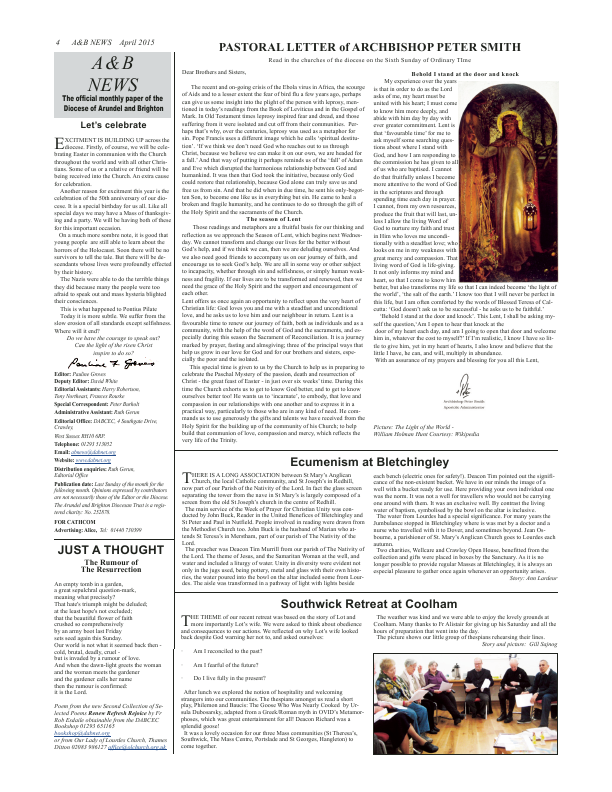 Apr 2015 edition of the A & B News