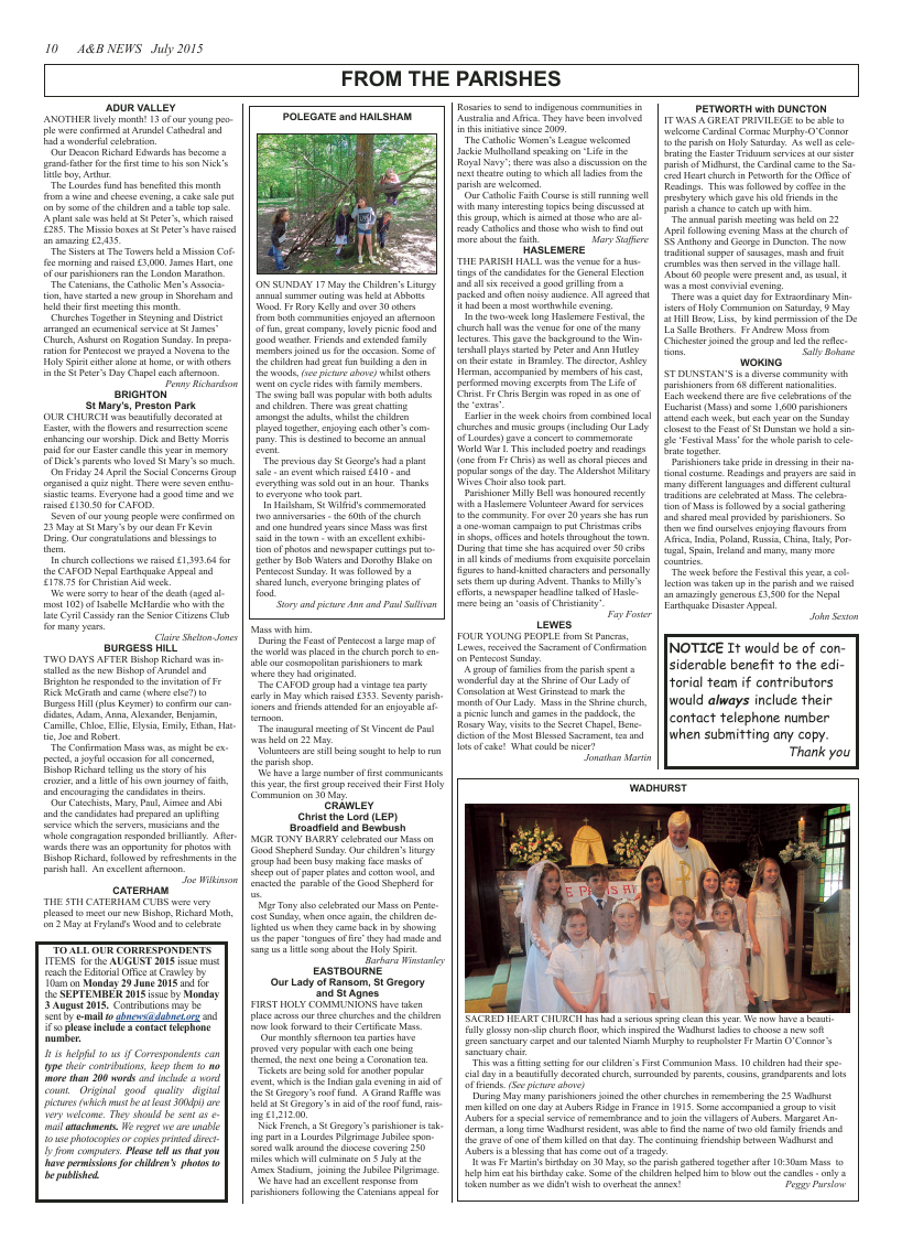 Jul 2015 edition of the A & B News