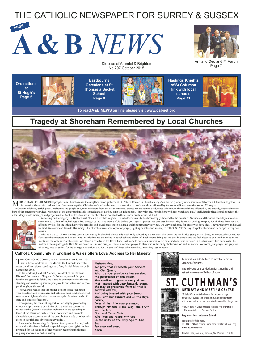 Oct 2015 edition of the A & B News