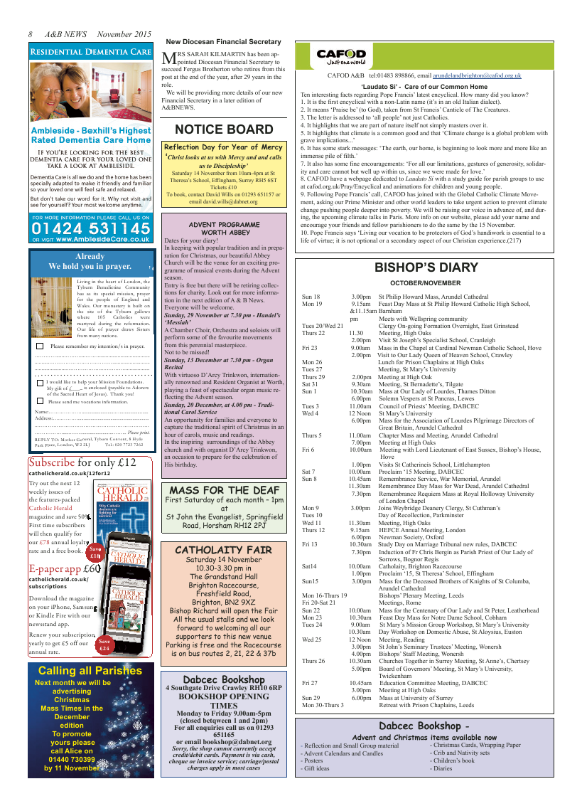 Nov 2015 edition of the A & B News