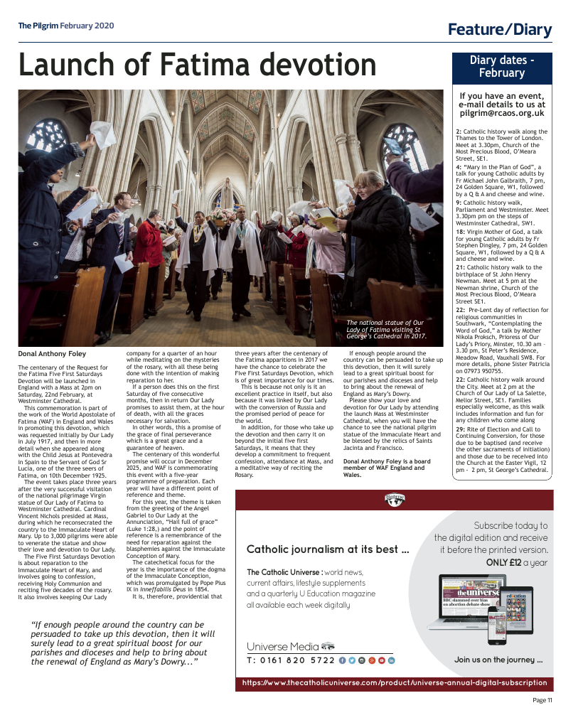 Feb 2020 edition of the The Pilgrim - Southwark