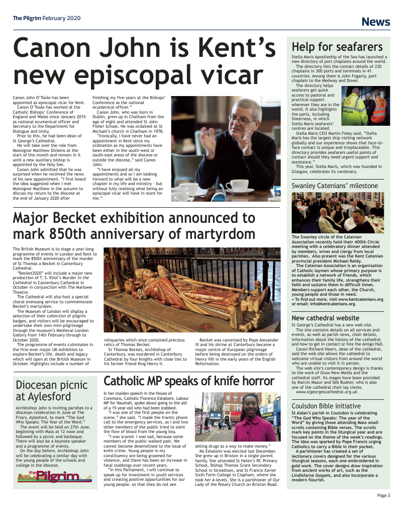 Feb 2020 edition of the The Pilgrim - Southwark