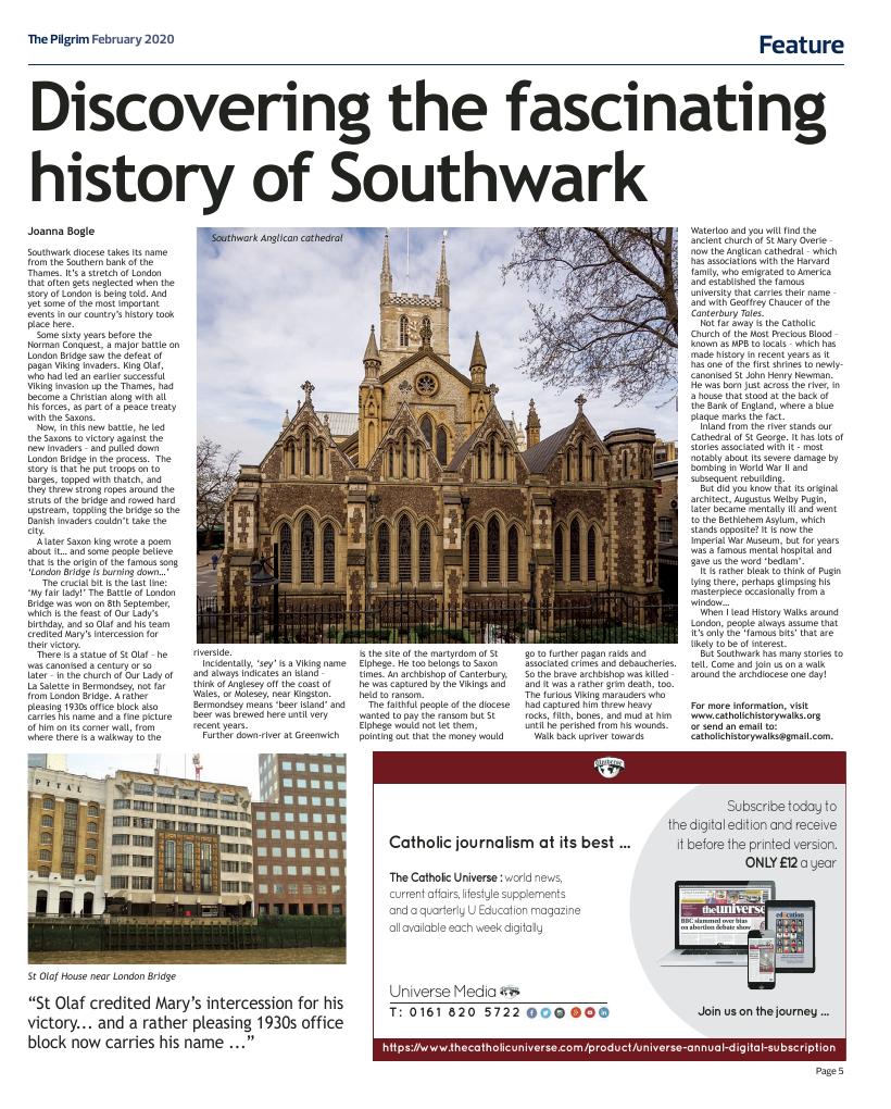 Feb 2020 edition of the The Pilgrim - Southwark